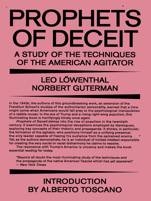 Title details for Prophets of Deceit by Leo Lowenthal - Available